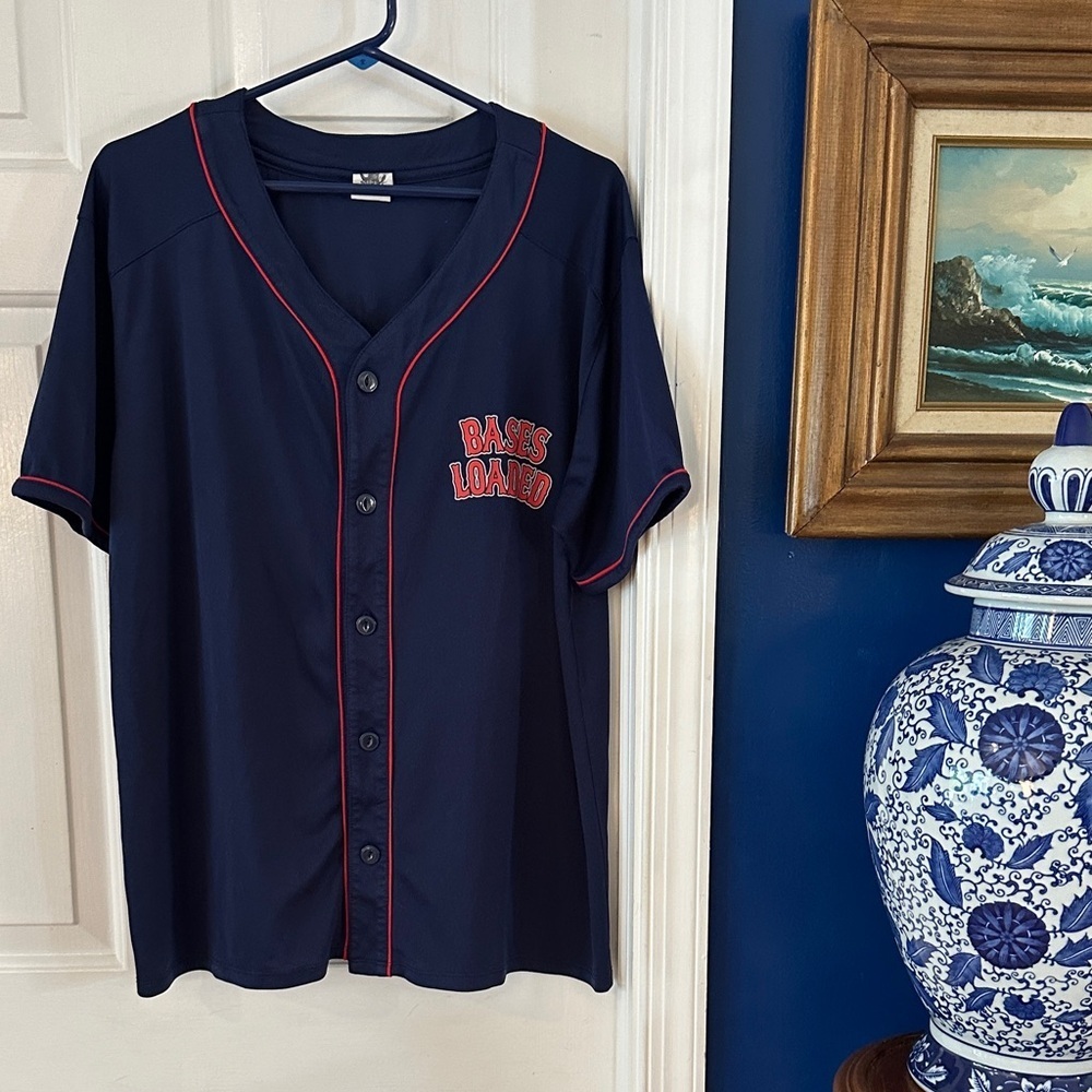 Spirit Halloween Men’s Medium Jersey Bases Loaded Shirt Baseball Drink Pitcher